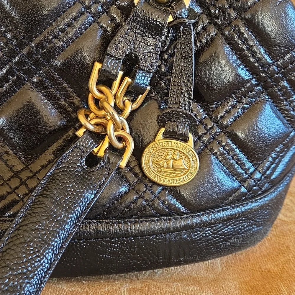 Brahmin Amy Rivington Black Leather Quilted Handbag - Picture 3 of 8